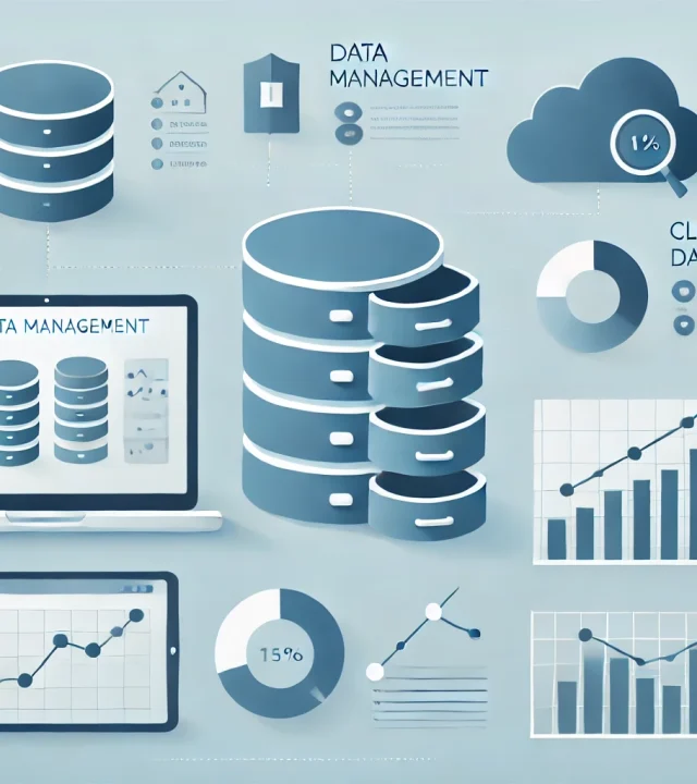 DALL·E 2025-03-05 18.49.53 – A simple and modern data management-themed illustration featuring data storage, cloud databases, and analytics charts. The design should be minimalist DALL·E 2025-03-05 18.49.53 - A simple and modern data management-themed illustration featuring data storage, cloud databases, and analytics charts. The design should be minimalist